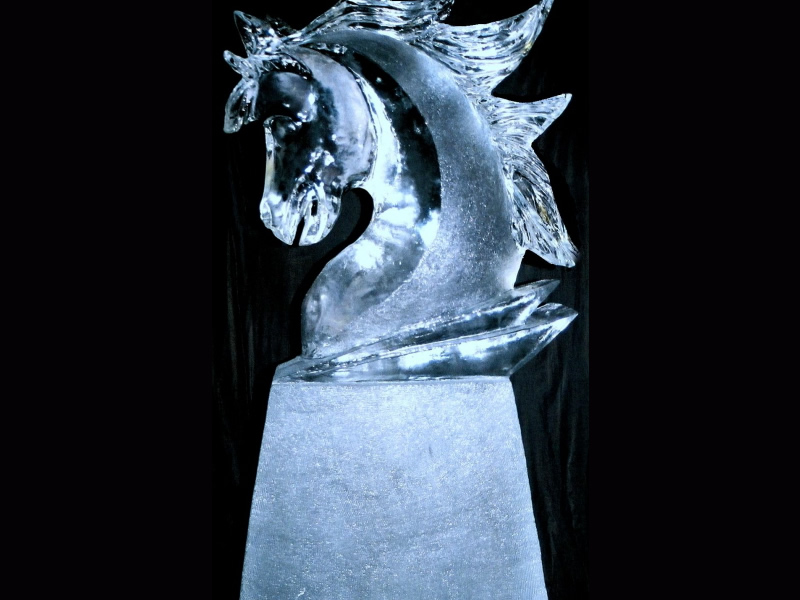 busto de caballo de hielo - Zona Esmeralda