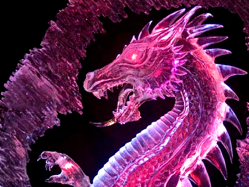 Dragon rojo de hielo para fiestas - atizapan