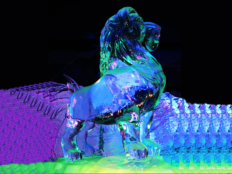 leon de hielo para eventos o fiestas