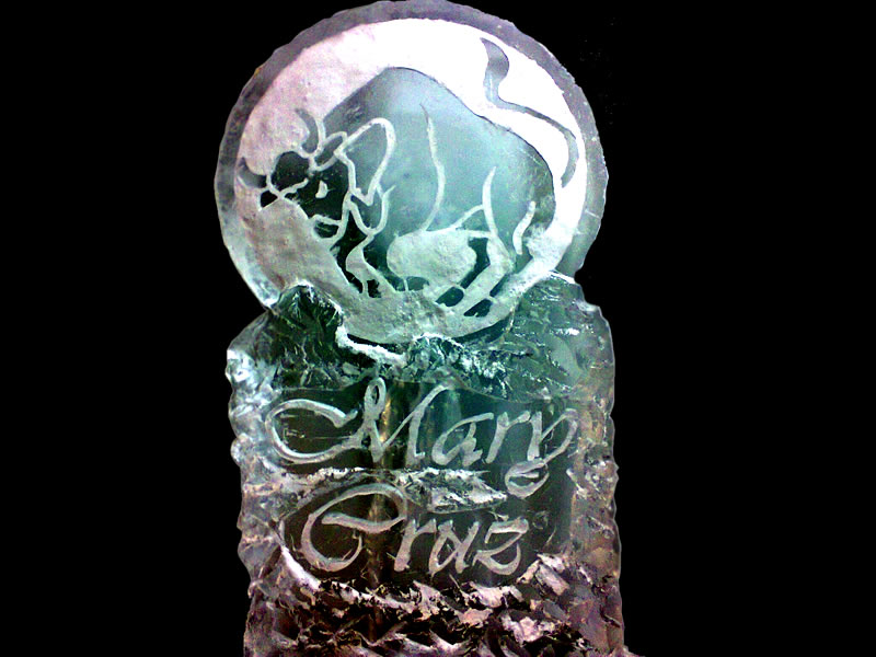 Pilar de hielo para festejo de cumpleaños Atizapan